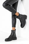 Leather lace-up boots