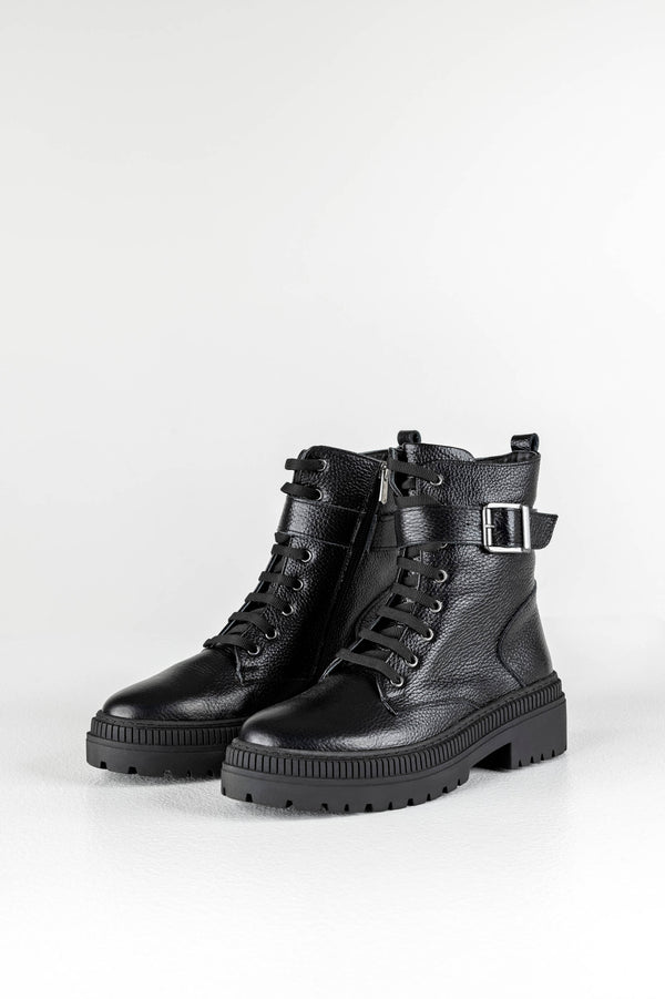 Leather lace-up boots