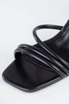 Square toe strappy heeled sandals