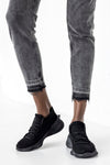Knitted sneakers with laces