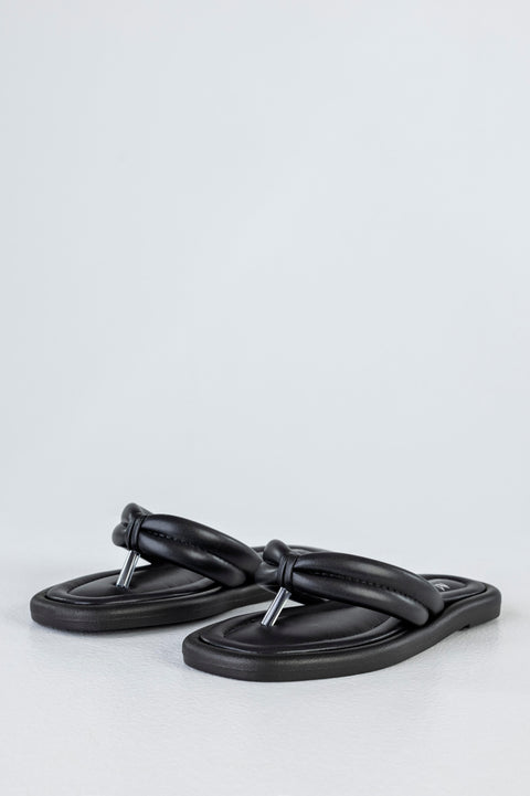 Quilted slide sandals