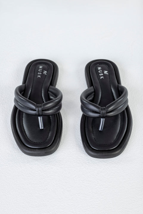 Quilted slide sandals
