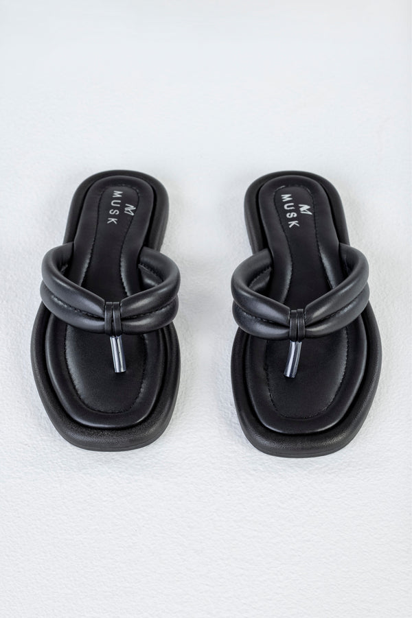 Quilted slide sandals