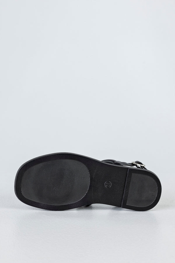 Quilted slide sandals