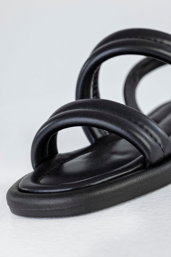 Quilted slide sandals