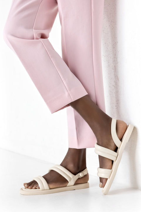 Quilted slide sandals