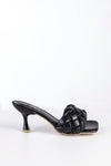 Braided padded heeled sandals