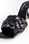 Braided padded heeled sandals