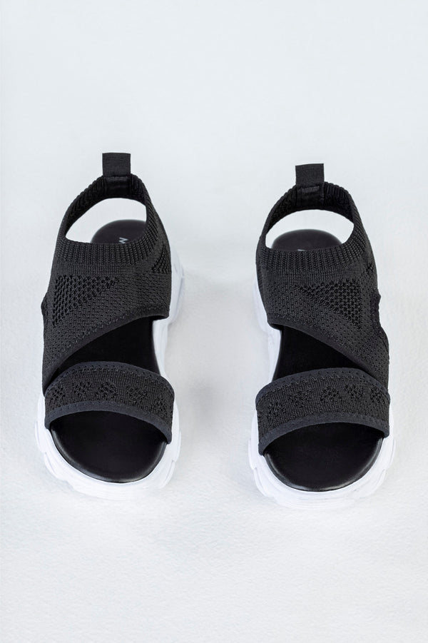 Chunky sole textile sandals