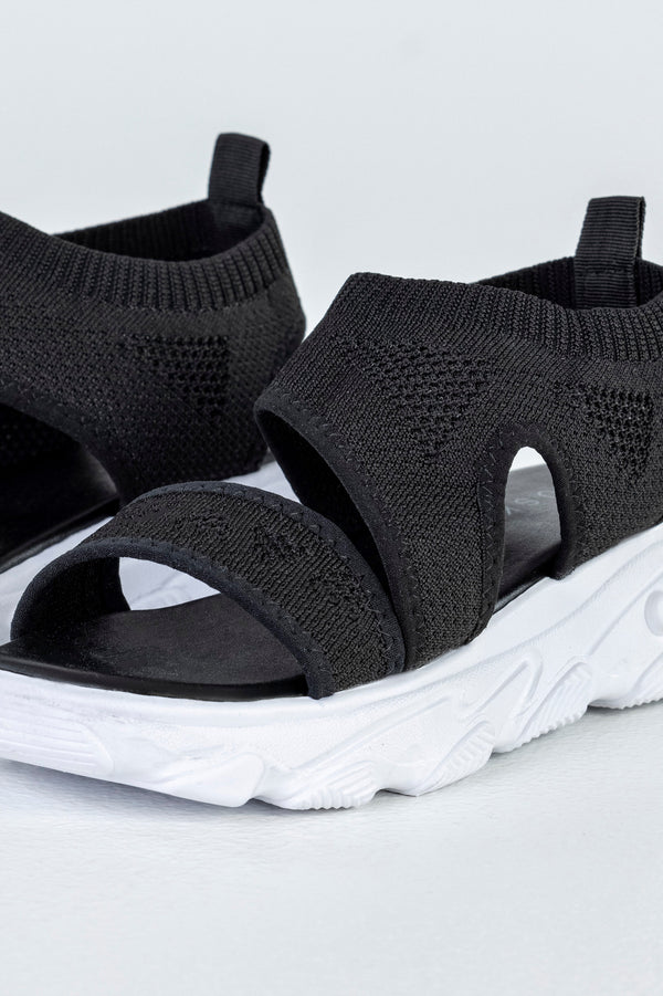 Chunky sole textile sandals