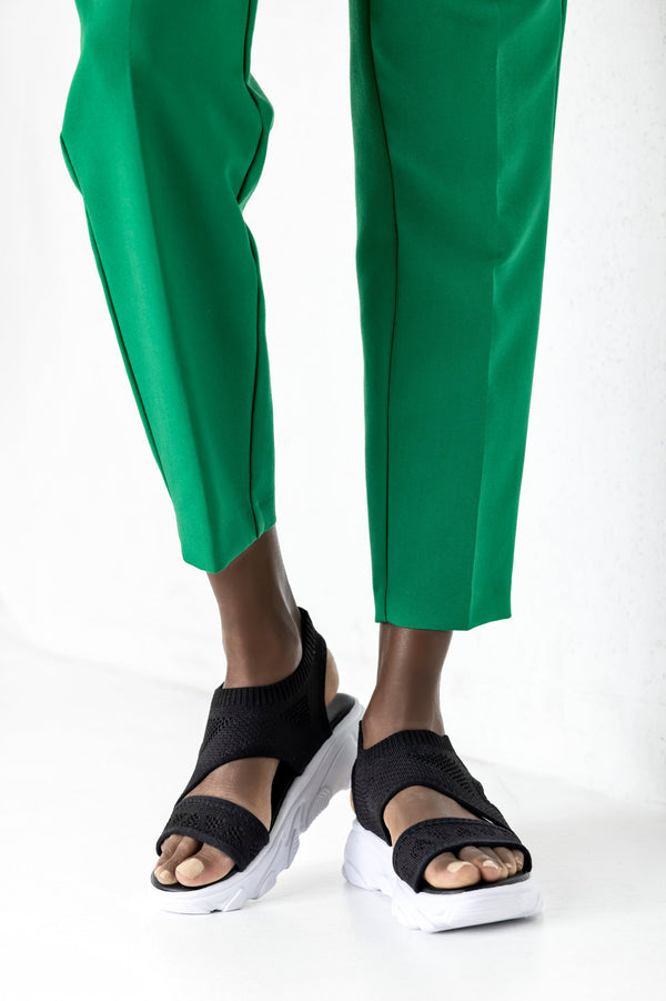 Chunky sole textile sandals