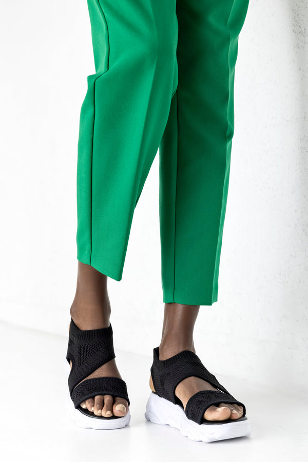 Chunky sole textile sandals
