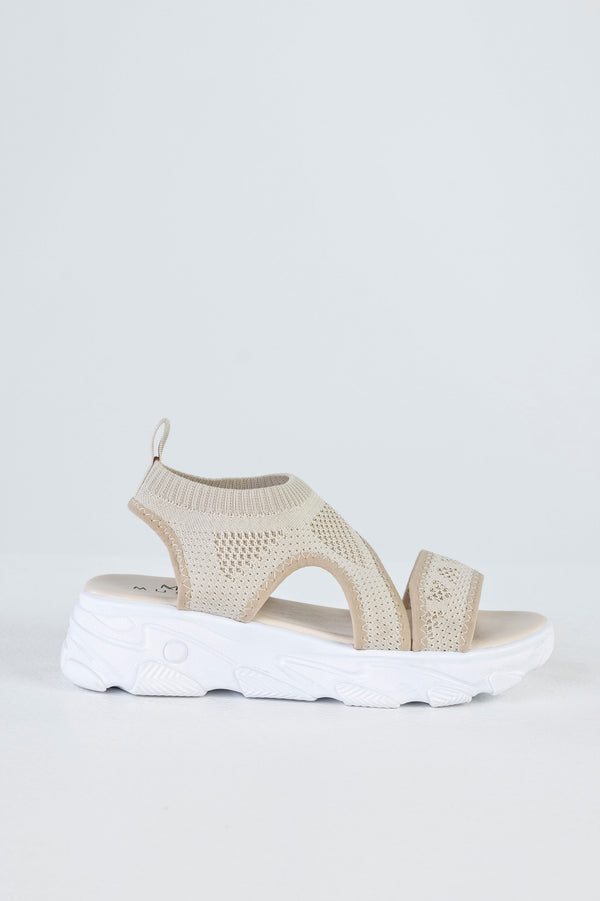 Chunky sole textile sandals