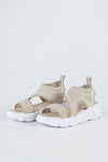 Chunky sole textile sandals