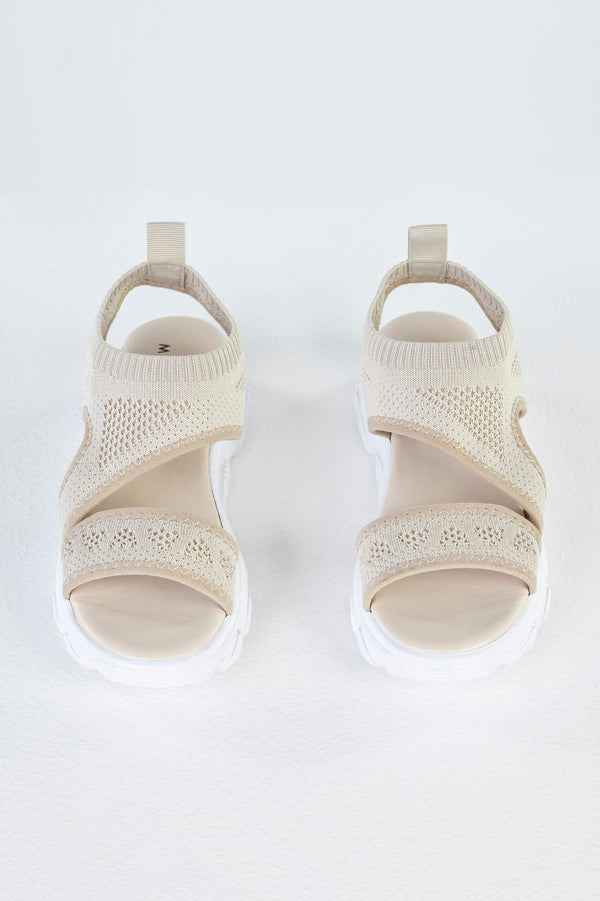 Chunky sole textile sandals
