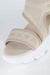 Chunky sole textile sandals