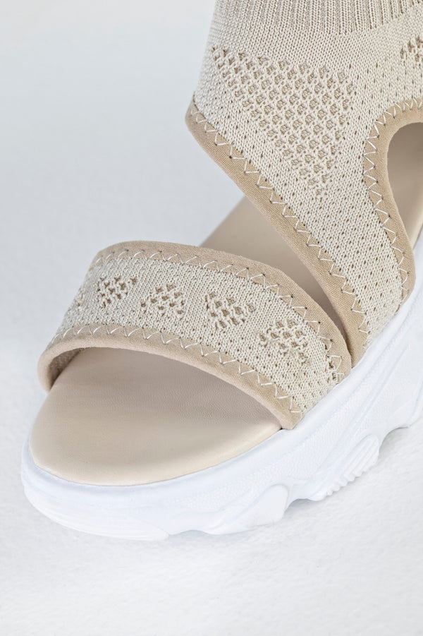 Chunky sole textile sandals
