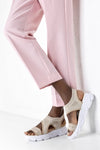 Chunky sole textile sandals
