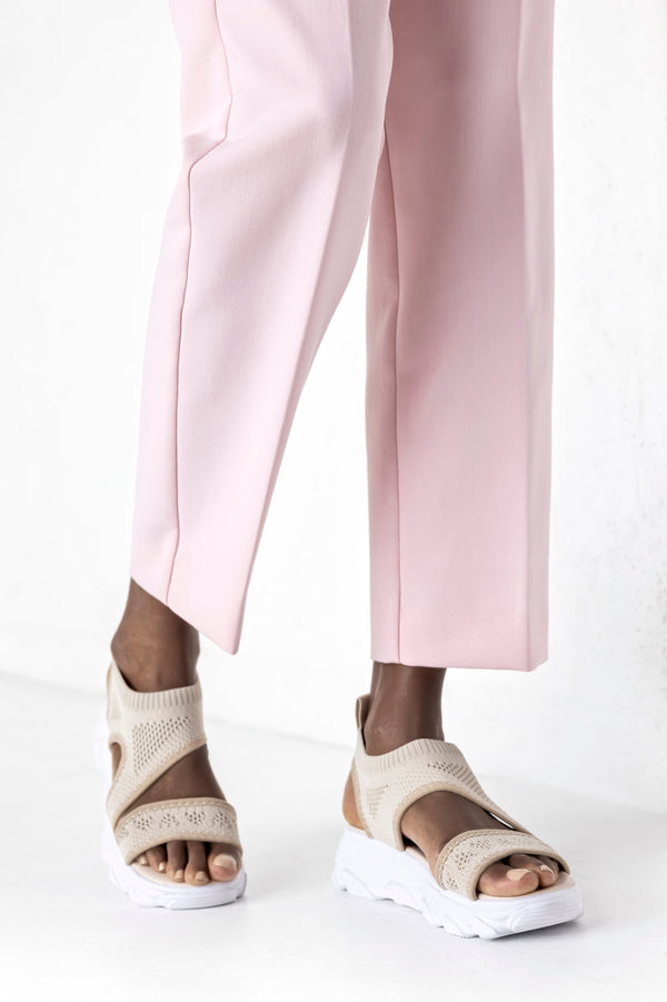 Chunky sole textile sandals