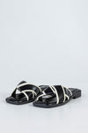 Crossover slide sandals