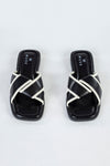 Crossover slide sandals