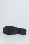 Crossover slide sandals