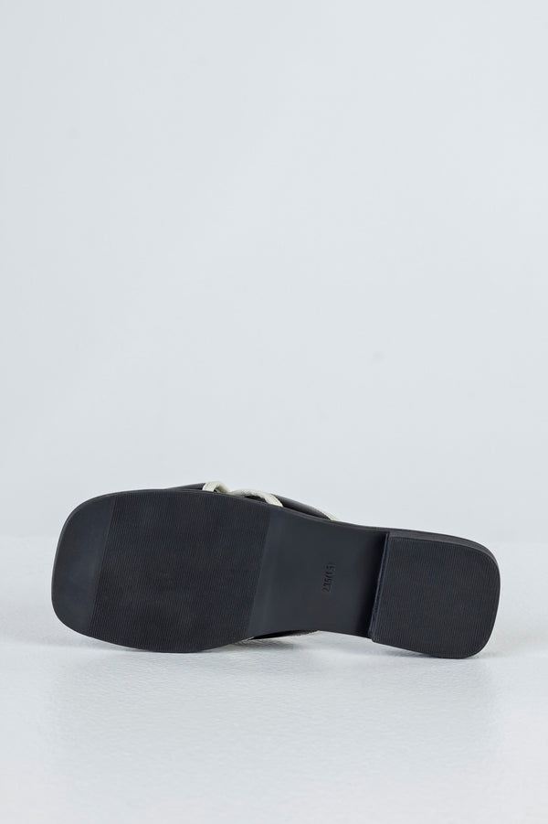 Crossover slide sandals