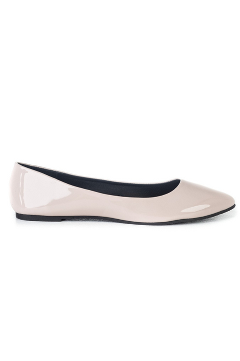 Pointed toe patent ballerinas