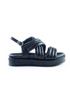 Lether, puffy, flatforam sandals