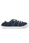 Lace-up, flat sole textile sneakers