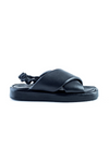 Leather crossover straps sandals