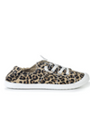 Lace-up, flat sole textile sneakers